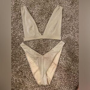 asos gold glitter bikini